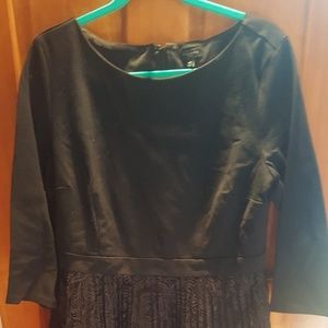 Talbot black dress with lace skirt